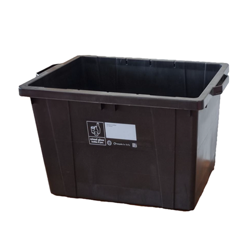N55 Kerbside Recycling Box and Lid Black 55 Litre Kerbside Recycling Box by Versatote